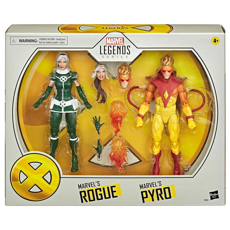 Blister 2 figuras Pyro y Rogue Marvel Legends 15cm