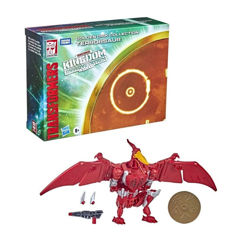 TRANSFORMERS WAR FOR CYBERTRON KINGDOM DELUXE TERRORSAUR GOLDEN DISK