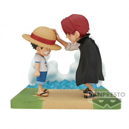 MONKEY D LUGGY AND SHANKS FIGURA 7 CM ONE PIECE WCF LOG STORIES