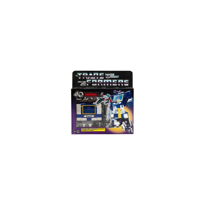 DECEPTICON COMMUNICATOR SOUNDWAVE & LASERBEAK & RAVAGE SET FIG. 17,5 / 3,5 CM G1 UNIVERSE TRANSFORMERS RETRO
