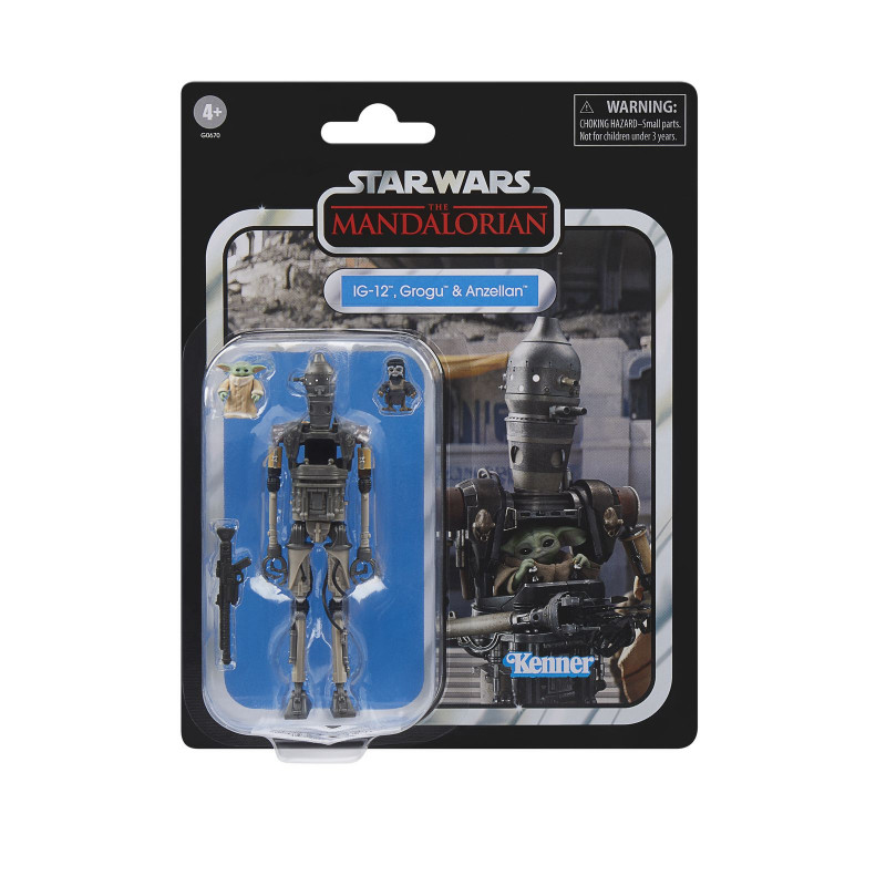 IG-12, GROGU & ANZELLAN SET 3 FIGURAS 9,5 & 2,5 CM STAR WARS: THE MANDALORIAN THE VINTAGE COLLECTION IG-12, GROGU & ANZELLAN SET 3 FIGURAS 9,5 & 2,5 CM STAR WARS: THE MANDALORIAN THE VINTAGE COLLECTION